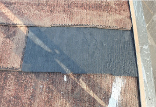 スレート屋根材剥がれ補修アフター