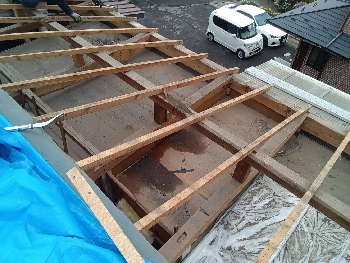 垂木の状態と内部構造の点検